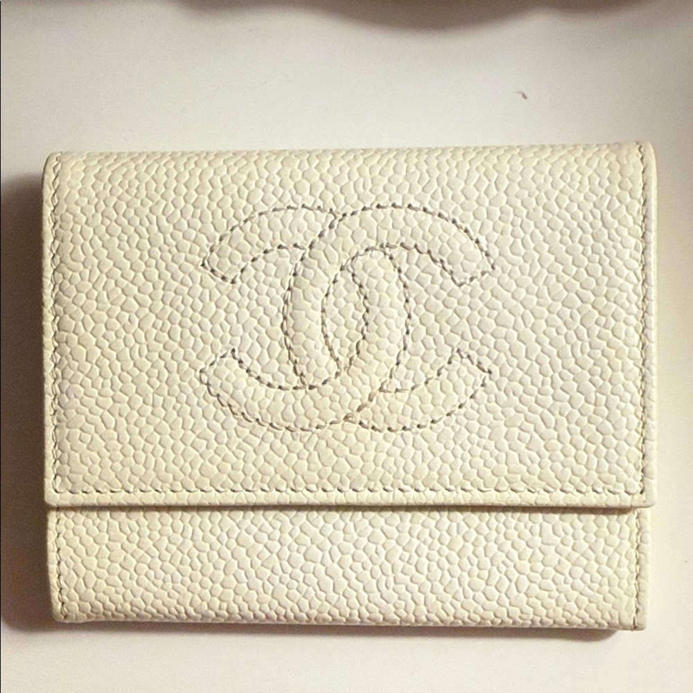 Chanel Cream Leather wallet cardholder